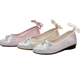 Breakj Flat Shoes Women Etiquette Pointed Shallow Single Shoes Formal Dress Work Shoes Fashion Embroidered Single