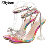 Women Gladiator Sandals shoes Sexy White String Bead high heels Sandals Summer Party Dress shoes Buckles pumps size