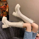 Chao Super Hot Girls Fried Street Boots Knight Boots 2023 Autumn And Winter Style Minority Design Thick-Soled High-Heeled