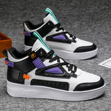 New Style Guochao Color High Upper Shoes Korean Version Fashion Small White Shoes Men's Muffin Youth Sports Shoes