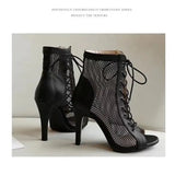 Breakj Spring New Net Shoes Fashion Net Noodle Fish Mouth Fine High Heel Sexy Sandals Women
