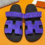 Breakj 2025 Summer Thick-Bottomed Cool Slippers A Word Magic Sticker Outside Wearing Casual Women's