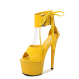 Breakj Patent Leather Sandals Special High Heels Heel Sexy 17CM Waterproof Platform Hate Day Superb High Sandals Female
