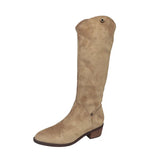 Breakj Two- Through Pile Of Boots Can Be Flipped Over The Fashion Boots Autumn New Velvet Thin Boots But Knee Long Barrel Knight