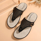 Breakj Foot Slippers Female 2024 Summer New Large Size Hollow Metal Thick Bottom Slippers