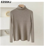 Knitted Women turtleneck Sweater Pullovers spring Autumn Basic Women high neck Sweaters Pullover Slim
