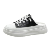 Semi-Slippers Women Wear Online Celebrity Ins Students' Korean Version In Spring 2024 With A Pair Of Breathable White