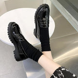 Patent Leather Pump Ladies Office Square Heels Female Slip On Loafers Women's Round Toe Platform Shoes Woman Footwear