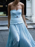 Sexy Wind Dress 2025 Summer New Summer Temperament Elegant Waist Solid Color Bra Long Skirt