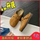 Boken Shoes Half-Pack Slippers Women's Spring And Summer 2023 New Retro One-Toe Slippers Lazy Ins