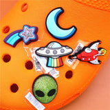 Space Alien Designer Shoe Charms 5pcs/lot Croc Buckle Accessories Luxury Rainbow Sun Clog Dog Jewelry Decorations