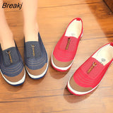 Women Flats Shoes Autumn Retro Female Sneakers Old Beijing Cloth Shoes Mujer Slip-On Breathable Lazy Mom Shoes Zapatillas
