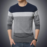 Men's Sweater O-Neck Striped Slim Fit Knittwear 2020 Autumn Mens Sweaters Pullovers Pullover