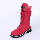 Women's Boots Autumn Fashion Mid-calf Martin Boots Women Non Slip Snow Boots Side Zipper Size 43 Platform Boots Botas