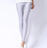 Women Shiny Pant Leggings Hot Selling Leggings Solid Color Fluorescent Spandex Elasticity Casual Trousers Shinny