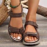 Breakj Asia Large-Size Magic Sticker Sports Wind Thick-Soled Sandals Women One Word Toe Beach Cool Drag
