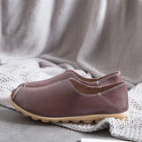 Fish Mouth Women Shoes Flat Ladies Shoes Leather Stitching Retro Soft Women'S Ballerina Footwear Casual Sneaker 44