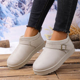 Breakj Bottom Snow Boots Women 2025 Winter New Fur Belt Buckle Warm And Velvet Anti-Slip Wearing Cotton