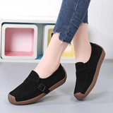 Breakj And Autumn New Women's Shoes Snail Shoes Leather Casual Sneakers Flat Bean Bean Shoes Female Mother