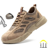 Boots Steel Toe Safety Shoes Work Boots Breathable Working Shoes Men Safety Boots Puncture-Proof Work Shoes Sneakers