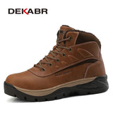 Men High Quality Genuine Leather Boots Male Winter Casual Motorcycle Ankle Boots Men Lace-Up Boots Fashion Men