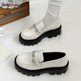 white Loafers women platforms shoes lolita Mary Jane shoes Girls Japanese School Jk Uniform Accessories Lolita