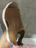 Breakj Sandals Women's Autumn And Summer Net Cloth Thick Soles Of The Pedal Fish Mouth Flying Leisure Sports Large-Size