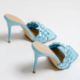 Women Sexy Super High Heel 11cm Weave Design Summer External Wear Large Size 42 Luxury Prom Lady Pumps Woman