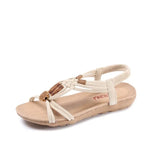Breakj Sandals Women's 2025 Summer Flat Fish Mouth Beads Woven Sandals Roman Sandals Tourism Beach
