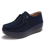 Autumn Shoes Woman Platform Women Shoes Cow Suede Leather Flats Thick Sole Women's Loafers