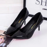 Breakj Shoes Light-Mouthed Sharp Single Shoes Fine Heel Velvet Large-Size High Heels Women's