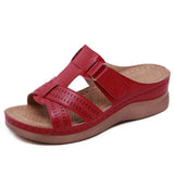 Summer Women Wedge Sandals Premium Orthopedic Open Toe Sandal Vintage Anti-slip Leather Casual Female Platform Retro