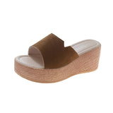 Large Size Slippers Women's Summer Fashion Slippers With Korean Version Of Slope Heels, Thick Heels, High-Heeled Cake