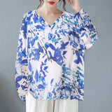 Bohemian Autumn Beach Floral Printed Blouse ZANZEA Women Vintage Casual Loose Long Tops Tunic Chemise Fashion Blusas