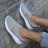 Women Shoes 2022 Fashion Platform Sneakers Mesh Casual Sports Shoes Woman Breathable Flat Running Shoes Socofy Zapatillas