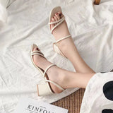 Ribbon Sandals Fairy Style 2023 New Sandals With Thick Heels And