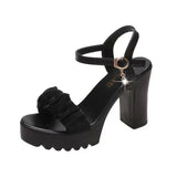 Version Of Thick-Heeled Fish-Mouth Sandals Waterproof Table Thick-Soled Fairy Wind New Summer High-Heeled Sandals Women's Fish-Mouth