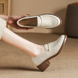 Woman Thick Low Heels Oxfords Shoes Round Toe Flats Loafers Femmes Sneakers All Match Creepers Ladies Platform