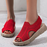 Sandals 2021 Summer Mesh Soft Bottom Casual Breathable Walking Shoes Flat Student Flat Shoes Sandalia Female Plus