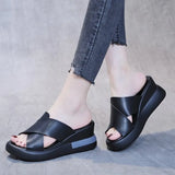 Platform Heel Sandals Women Wear 2023 After Empty A Word Buckle Sandals Large Size High Heel Sandals