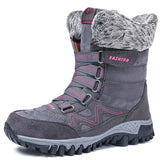o'clock Quality Women's Winter High Boots Outdoor Non-slip Mid-calf Sneakers Comfortable Warm Lined Shoes for Cold