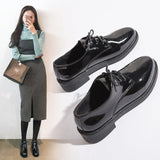 Retro British Style Small Leather Shoes 2024 Spring New Single Shoes For Female Students Flat-Soled Hong Kong Style Leisure Happy