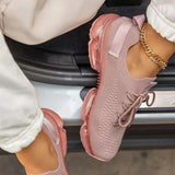 Sneakers Knitted Breathable Women's Vulcanized Shoes Lace Up Casual Flat Shoes Female Spring Ladies Running Shoes