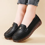 Breakj Shoes Summer New Soft Soles Lightweight Ladies Leather Shoes Casual Single Shoes Women's One-Legged Pedalle Lefu Bean