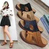 Breakj Women's Shoes And Slippers Wear 2025 Summer New Wish Fashion Round Head Comfortable Cool Stepping Line Casual