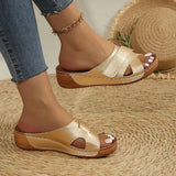 Breakj Women's Slope And Slippers 2025 Summer New Large-Size Casual Slippers Women's Thick Soles Light Cool Drag Women's