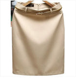 Hip Skirt Pencil Womens Skirts With Belt Short High Waist Woman Skirt Elegant Business Work Wear Office Lady Mini