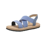Breakj Women 2024 Summer New Flat Students Rome Sandals Women Round Head Breathable Soft Bottom Beach Sandals