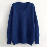 Women Autumn Winter Solid Knitted Sweater Casual V Neck Batwing Long Sleeve Pullover Jumpers Female Cashmere