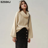 Winter oversize thick Sweater pullovers Women 2021 loose cashmere turtleneck big size Sweater Pullover for women